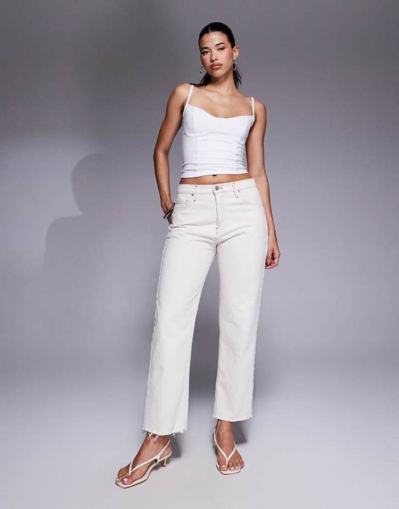 Good American - Good Standard - Straight Jeans in Perlweiß von Good American