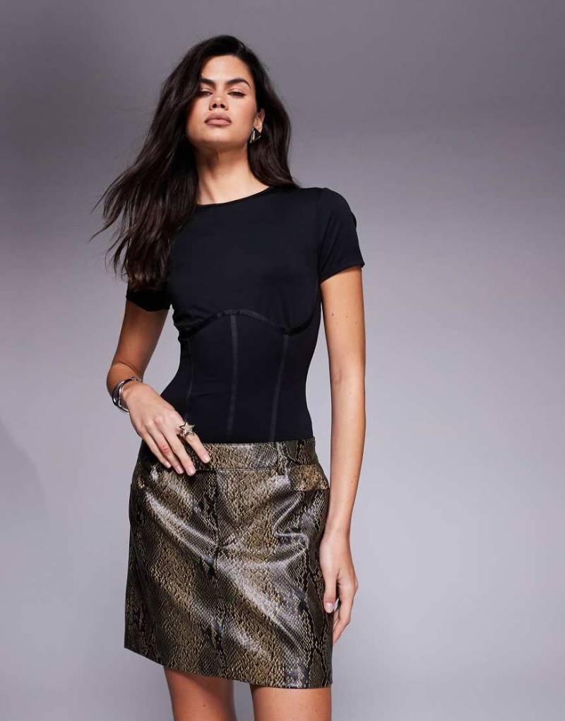 Good American - Leichter Korsett-Body in Schwarz von Good American