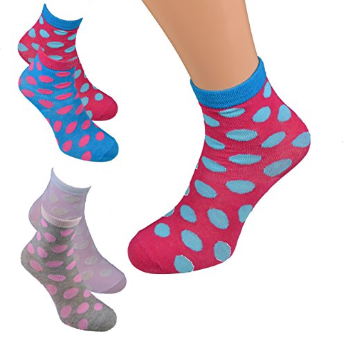 4er Pack Kinder Socken 9001 Gr. 23/26 für Mädchen mit Punkten qualität kind kids sohn tochter fröhliche socken socken kind niedlich süss hochwertige socken söckchen sökchen sokke soke lockere socken von Good Deal Market