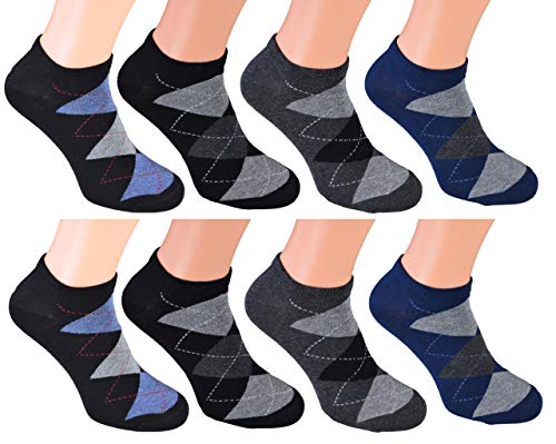 8-er Pack kurze Söckchen für Herren Rautenmotiv dunklen gedeckte Farben, Gr. 39/42 sneaker socken weiß sneaker-socken weiß farbige sneaker strümpfe farbige sneaker herren sneakers-socken Puma nike von Good Deal Market