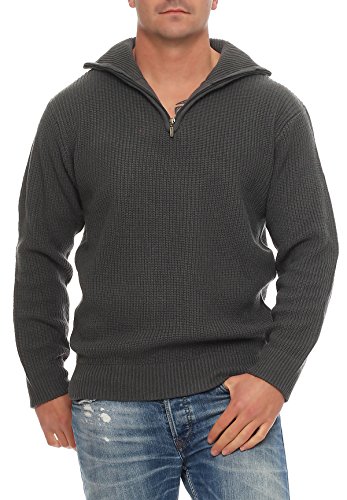 Arbeits-Pullover Gr. 58/XXXL oliv warmer blauer anthrazit Wolle schwarzer dicker Freizeit Winter Mann Männer Herren-Pullover Reißverschluss Weihnachts-Geschenk hochwertiger Premium Markenpullover von Good Deal Market