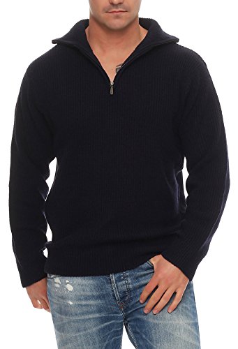 Arbeitspullover Gr. 58/XXXL marine ärmel saum strickbündchen bund reissverschluss halber reißverschluss sweater mit stehkragen kälteschutz xs s m l xl xxl xxxl 3xl sport freizeit arbeitsbekleidung von Good Deal Market