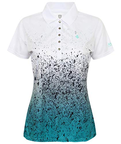 Damen Hochwertiges Polo-Shirt 1675 - Turquoise für Golf oder Freizeit; atmungsaktives Funktionsmaterial Gr. 46 von Good Deal Market