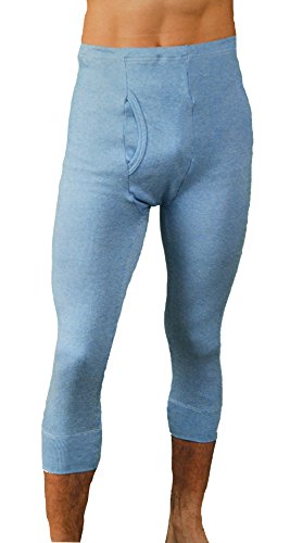 Good Deal Market 1 Herren Unterhose 3/4 lang, Lange Männer, Funktionsunterwäsche mit Acryl, atmungsaktiv, blau/weiß gestreift, Grösse 11 von Good Deal Market