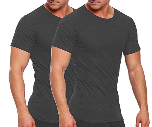 Good Deal Market 2 Unterhemden kurzer, 1/4 Arm Grösse 9 anthrazit Sport Freizeit Outdoor Thermo-wäsche Dry DREI regulär von Good Deal Market