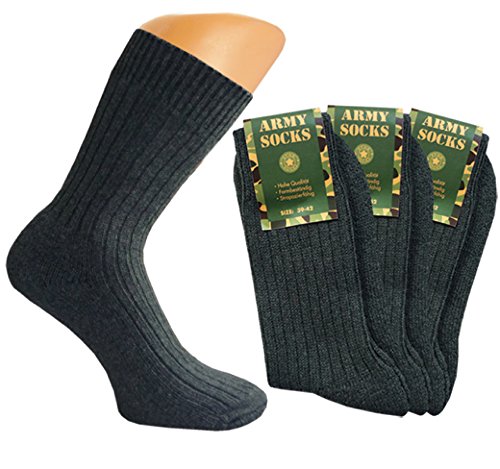 Good Deal Market 3 Paar Herren Army Socken Gr. 43-46 grüne Förster Waldarbeiter Jäger Jägerei Armeesocken dicke Socken Frotteesohle von Good Deal Market