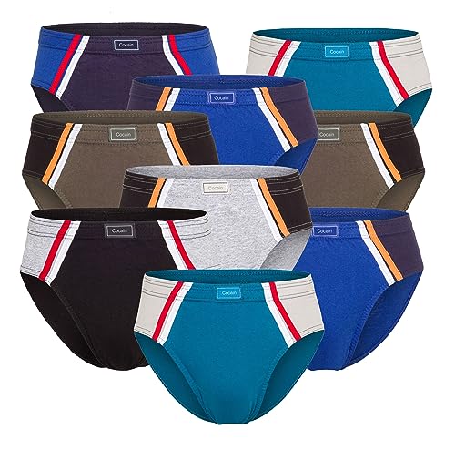 Good Deal Market 9 Herren Sportslips mit tollen Farbteilern aus 100% gekämmter Baumwolle Gr. 5XL von Good Deal Market
