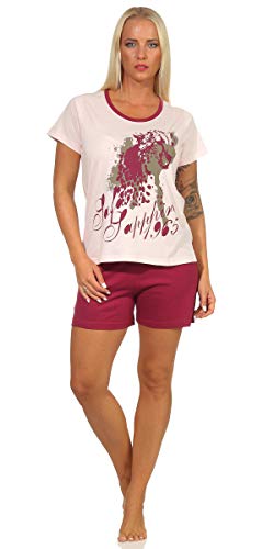 Good Deal Market Kurzer Damen-Pyjama sommerlicher Schlafanzug Grösse 40-42/M, Rose’ Bequeme Qualität lässiges und Loses Pyjama-Set Komfortables Outfit für die Nacht von Good Deal Market