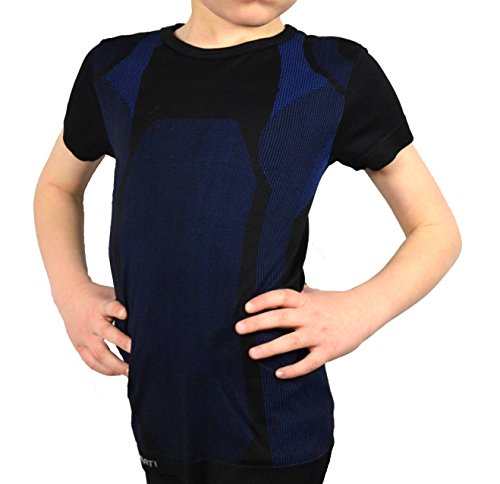 Good Deal Market Skiunterwäsche Kinder Kurzarm Funktionelle Thermowäsche Seamless 2 Hemden Kurzarm blau/schwarz 146-152 von Good Deal Market