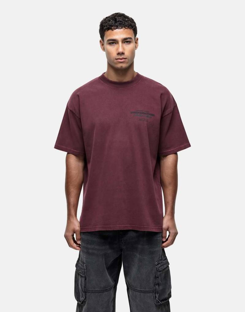 Good For Nothing - Atelier - T-Shirt in Burgunder mit Grafik-Rot von Good For Nothing