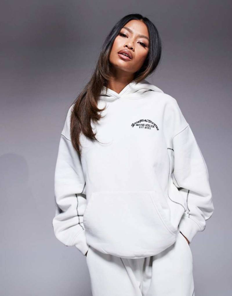 Good For Nothing - Cropped-Kapuzenpullover in Hellgrau mit Ziernaht, Kombiteil von Good For Nothing