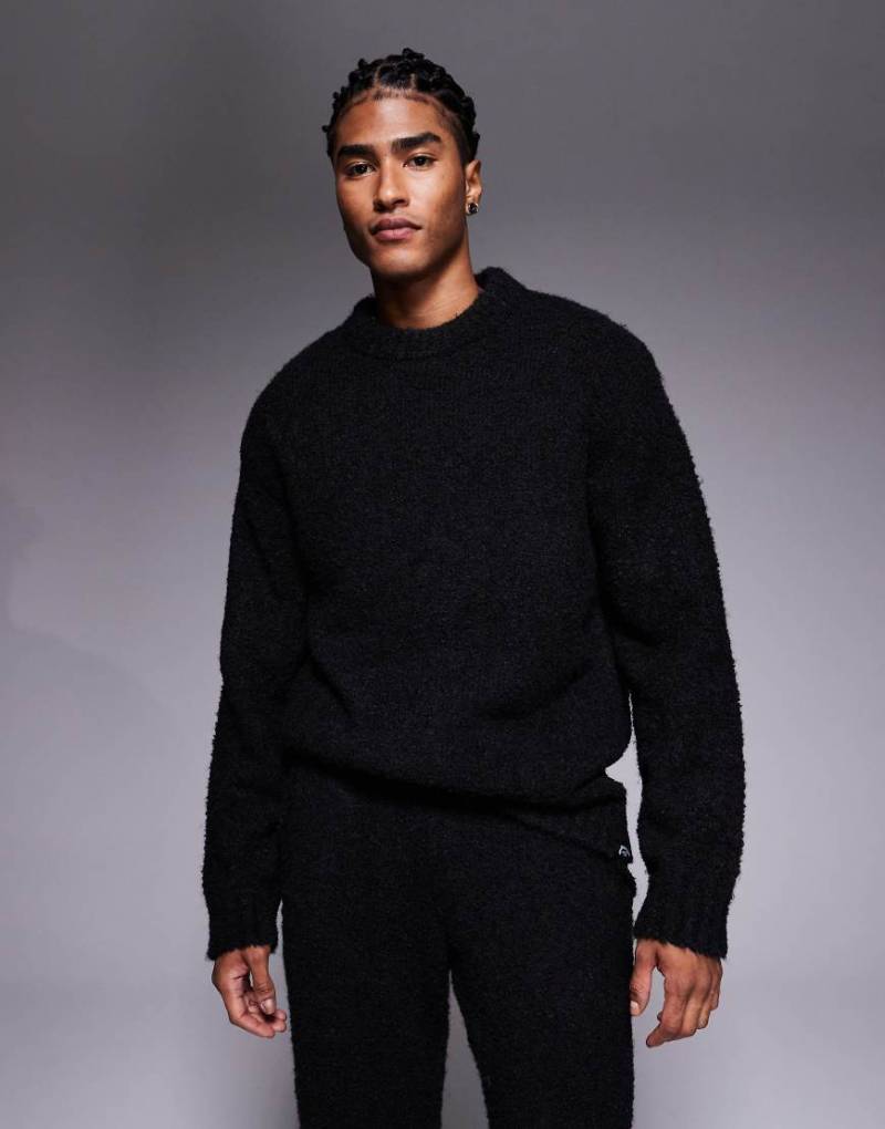 Good For Nothing - Gestrickter Bouclé-Pullover in Schwarz, Kombiteil von Good For Nothing