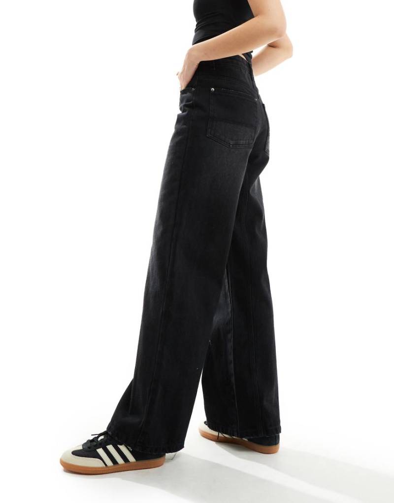 Good For Nothing - Jeans in Vintage-Schwarz mit weitem Bein von Good For Nothing