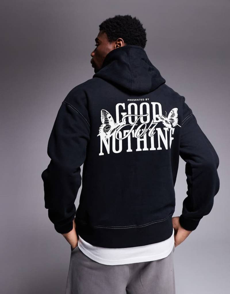 Good For Nothing - Kapuzenpullover in Schwarz mit Rückenprint von Good For Nothing