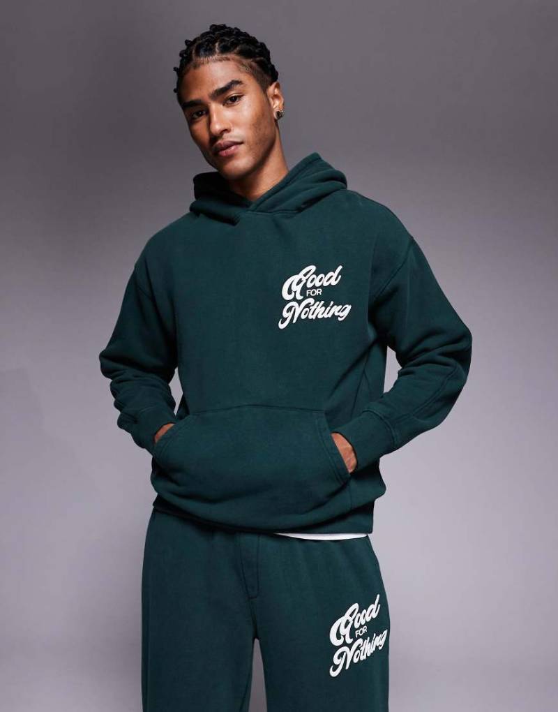Good For Nothing - Oversize-Kapuzenpullover in Tannengrün, Kombiteil von Good For Nothing