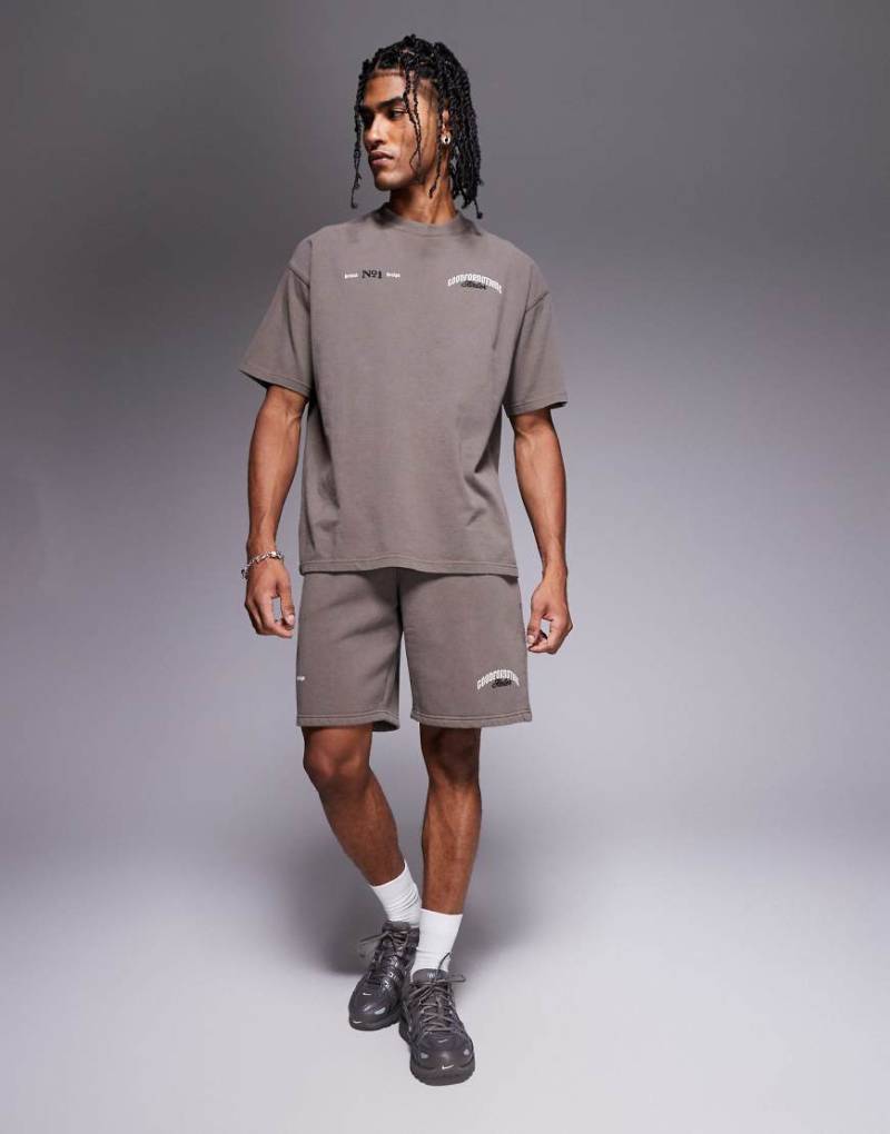 Good For Nothing - Shorts in Taupe mit Logo, Kombiteil-Neutral von Good For Nothing