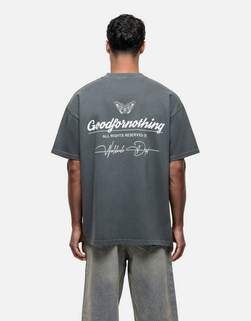Good For Nothing - T-Shirt in Metallic-Grau mit grafischem Logo-Print auf der Rückseite von Good For Nothing
