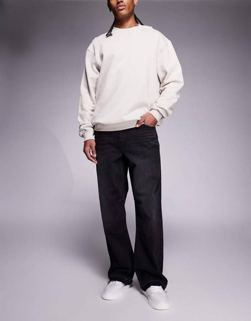 Good For Nothing - Weite Jeans in Schwarz mit unbearbeitetem Saum von Good For Nothing