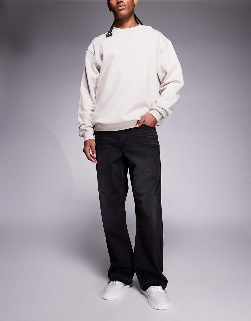 Good For Nothing - Weite Jeans in Schwarz mit unbearbeitetem Saum von Good For Nothing