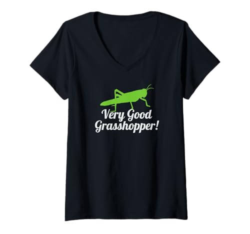 Damen Sehr guter Grashüpfer T-Shirt mit V-Ausschnitt Damen Sehr guter Grashüpfer T-Shirt mit V-Ausschnitt von Good Grass Hopper Design Co.