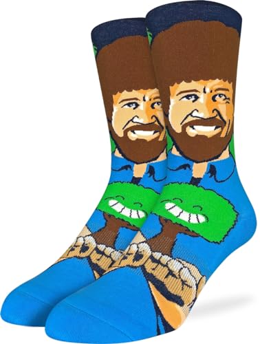Good Luck Sock Herren Bob Ross Socken Erwachsene, Bob Ross Happy Little Tree, Einheitsgr��e von Good Luck Sock