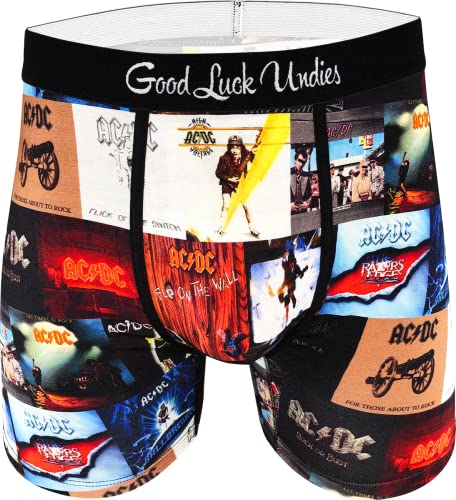 Good Luck Undies AC/DC Boxershorts für Herren, AC/DC, Studioabdeckungen, X-Large von Good Luck Sock