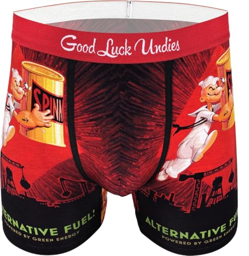 Good Luck Undies Herren Alternative Fuel Boxer Brief Unterwäsche - Rot - Medium von Good Luck Sock