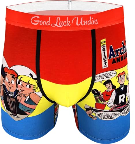 Good Luck Undies Herren Archie Annual Boxer Brief Unterwäsche - Rot - Medium von Good Luck Sock