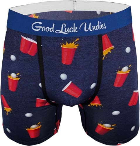 Good Luck Undies Herren-Boxershorts Bier & Alkohol, Beer Pong, Large-X-Large von Good Luck Sock