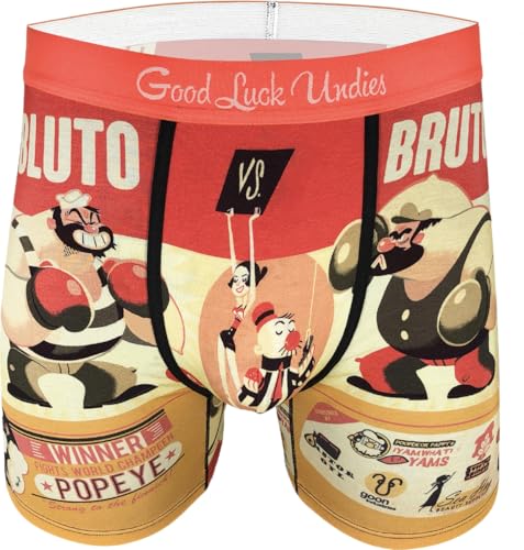 Good Luck Undies Herren Bluto vs. Brutus Boxershorts - Rot - Large von Good Luck Sock