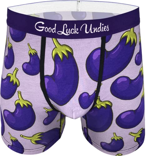 Good Luck Undies Herren-Boxershorts, EggPlants, violett, Small von Good Luck Sock