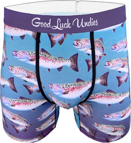 Good Luck Undies Herren Boxershorts Fisch und Ozean Tier, Regenbogen, X-Large von Good Luck Sock