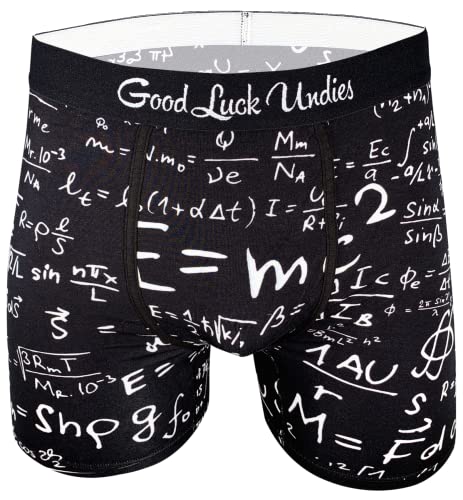 Good Luck Undies Herren Boxershorts Mathematik Gleichungen - Schwarz - Medium von Good Luck Sock