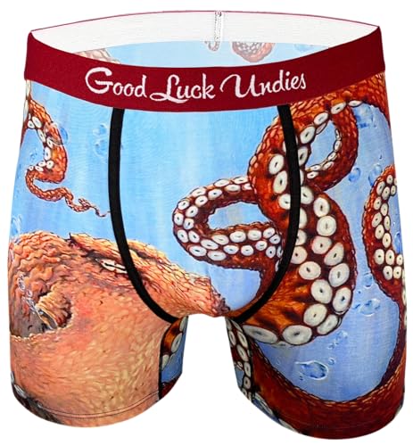 Good Luck Undies Herren Boxershorts Octopus - Rot - X-Large von Good Luck Sock