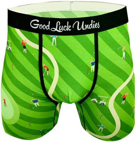 Good Luck Undies Herren Golf Boxershorts - Grün - Medium von Good Luck Sock