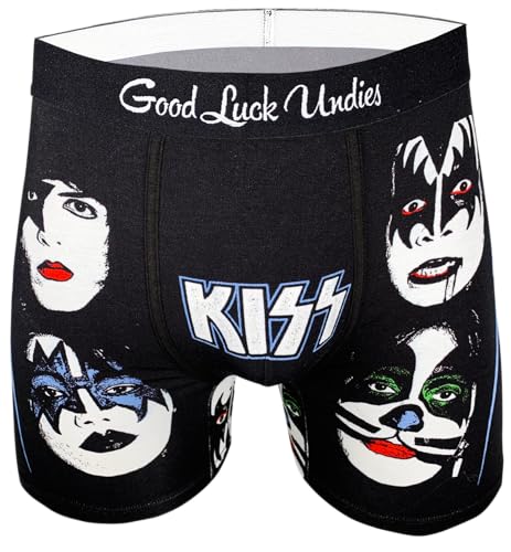 Good Luck Undies Herren Kiss Boxershorts Unterwäsche, Kuss, Band, X-Large-XX-Large von Good Luck Sock