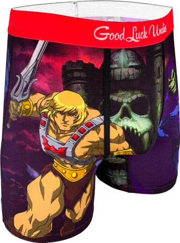 Good Luck Undies Herren Masters of The Universe Boxershorts Unterwäsche, Masters of the Universe, He-man & Skeletor, Large von Good Luck Sock