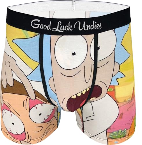 Good Luck Undies Herren Open Your Eyes Morty Boxershorts - Gelb - Medium von Good Luck Sock