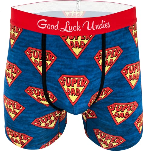 Good Luck Undies Herren Vatertag Boxershorts Unterwäsche, Super Dad, Large von Good Luck Sock