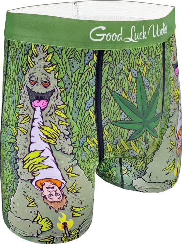 Good Luck Undies Marihuana Boxershorts für Herren, Weed Smoking Human, Small von Good Luck Sock
