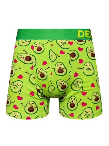 Dedoles Boxershorts Herren & Jungen Unterwäsche Trunks Baumwolle lustige Designs Dinosaurier Hamster Spiele Maulwurf Geschenk, Farbe Grün, Motiv Avocado-Liebe Unterhose, Gr. XL von Dedoles