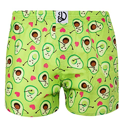 Dedoles Boxershorts Herren & Jungen Unterwäsche Trunks Baumwolle lustige Designs Dinosaurier Hamster Spiele Maulwurf Geschenk, Farbe Grün, Motiv Avocado Boxershorts, Gr. S von Dedoles