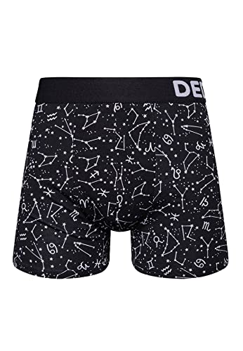 Dedoles Boxershorts Herren & Jungen Unterwäsche Trunks Baumwolle lustige Designs Dinosaurier Hamster Spiele Maulwurf Geschenk, Farbe Schwarz, Motiv Sternzeichen Unterhose, Gr. L von Dedoles