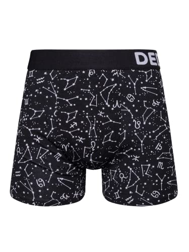 Dedoles Boxershorts Herren & Jungen Unterwäsche Trunks Baumwolle lustige Designs Dinosaurier Hamster Spiele Maulwurf Geschenk, Farbe Schwarz, Motiv Sternzeichen Unterhose, Gr. M von Dedoles