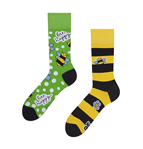 Dedoles Socken Kinder Mädchen Jungen Baumwolle viele lustige Designs Weihnachtssocken 1 Paar, Farbe Grün, Motiv Bienen, Gr. 27-30 von Dedoles