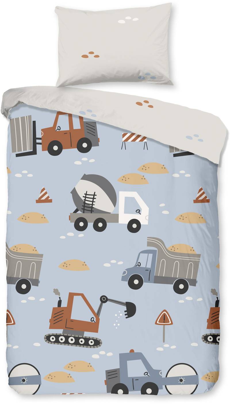 good morning Kinderbettwäsche "Mack" 2 Stk. tlg. Baumwolle, Renforcé, Wendeoptik, Kind, Junge, Bagger von Good Morning