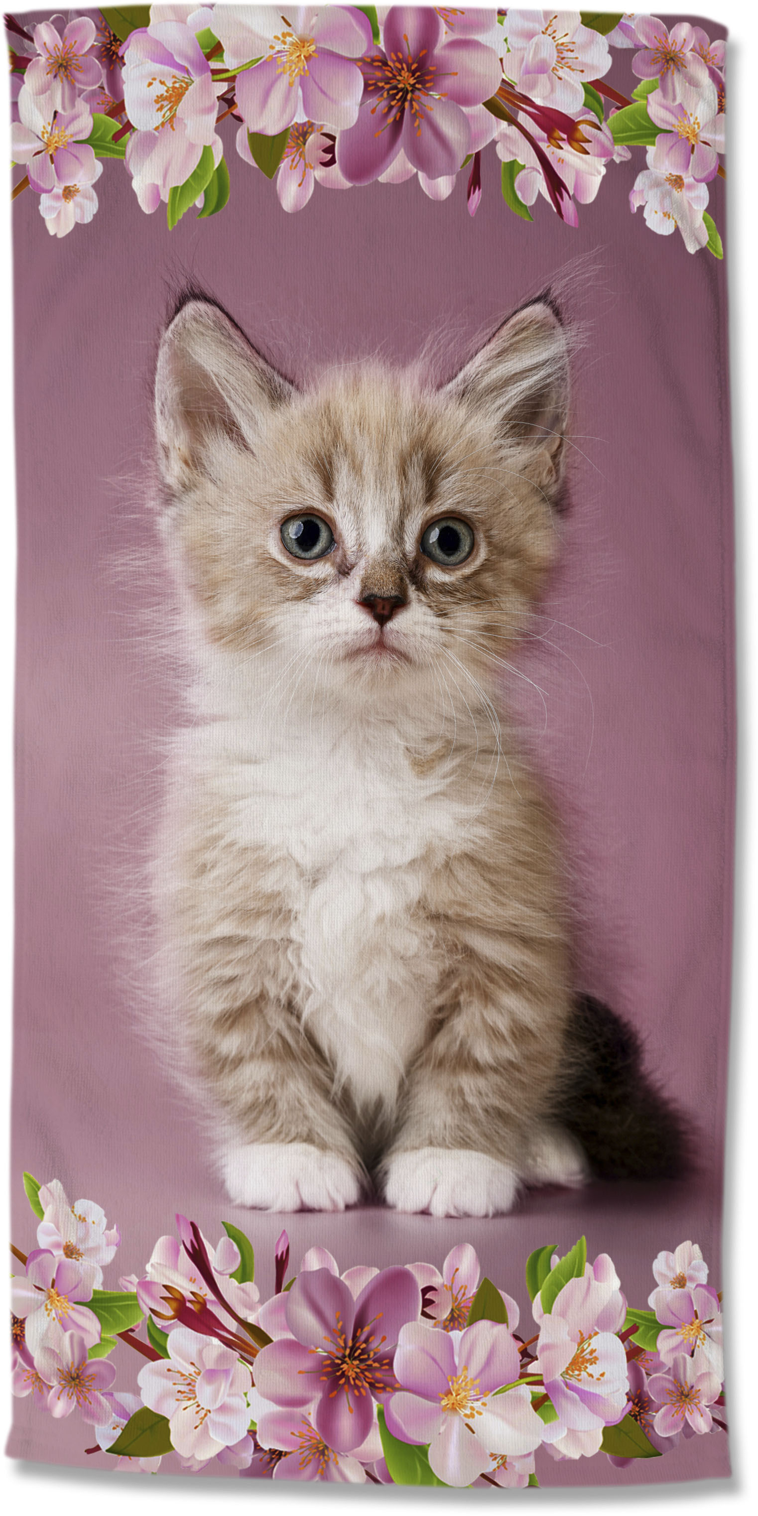 good morning Strandtuch "Look", (Packung, 1 St., 1 Strandtuch 75 x 150 cm), Mikrofaser, 75x150, Schnelltrocknend, Kind, Mädchen, Katze, Rosa von Good Morning