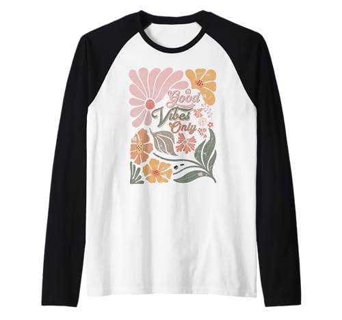 Boho Retro Lustiges Zitat Good Vibes Only Men Women Raglan von Good Vibes Only Saying