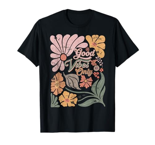 Boho Retro Lustiges Zitat Good Vibes Only Men Women T-Shirt von Good Vibes Only Saying