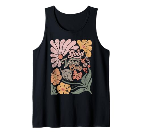 Boho Retro Lustiges Zitat Good Vibes Only Men Women Tank Top von Good Vibes Only Saying